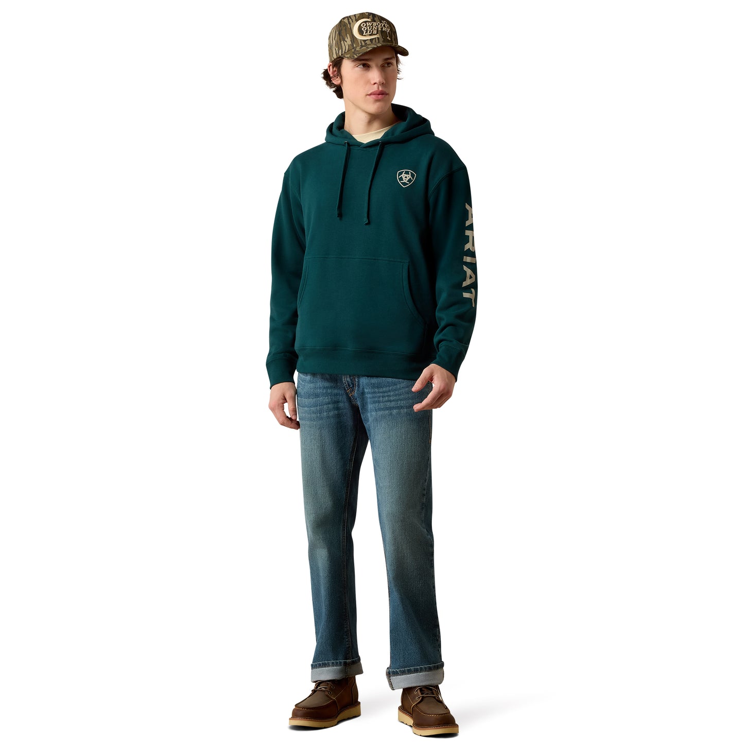 Ariat Men's Logo Sea Moss Hoodie 10080638