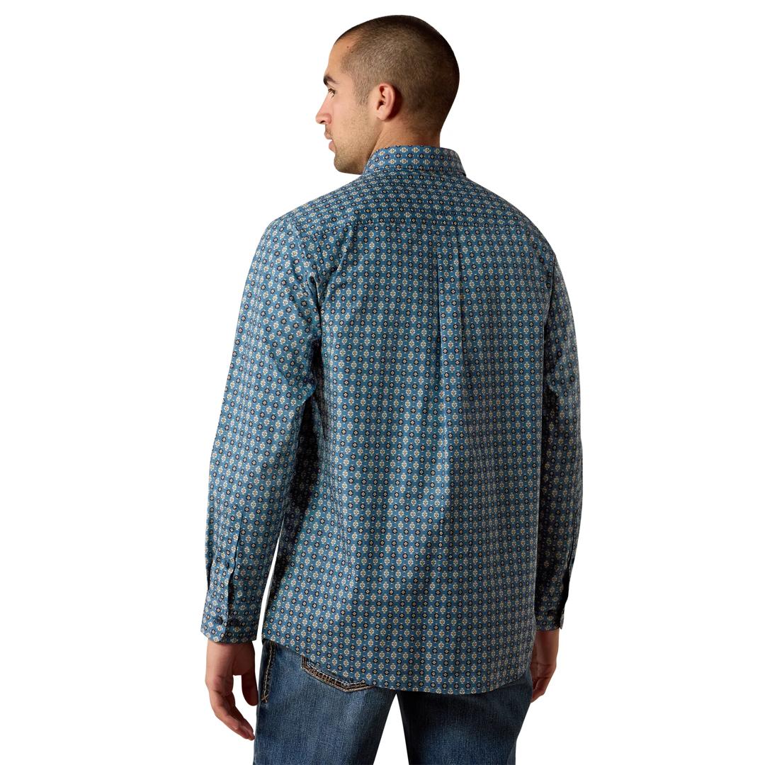 Ariat Men's Lex Real Teal Southwest Geo Print Button Down Shirt 10080652 back