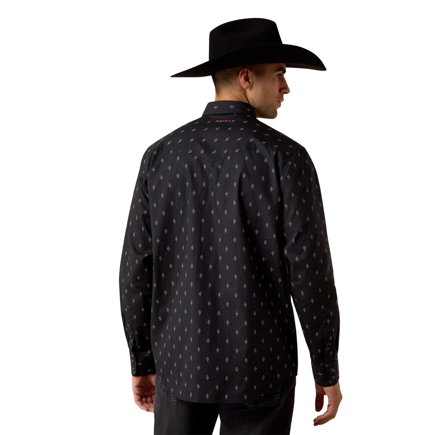 Ariat Men's Piety Black Geo Print Classic Fit Snap Shirt 10080667