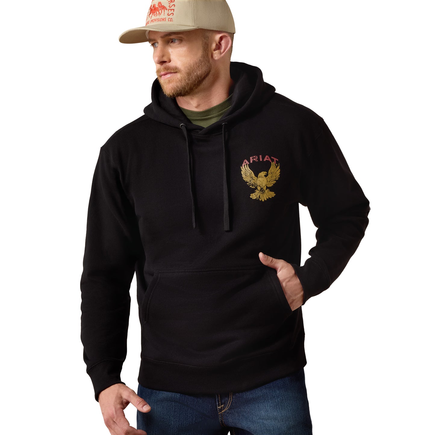 Ariat Men's Rustic Eagle Black Hoodie 10080682