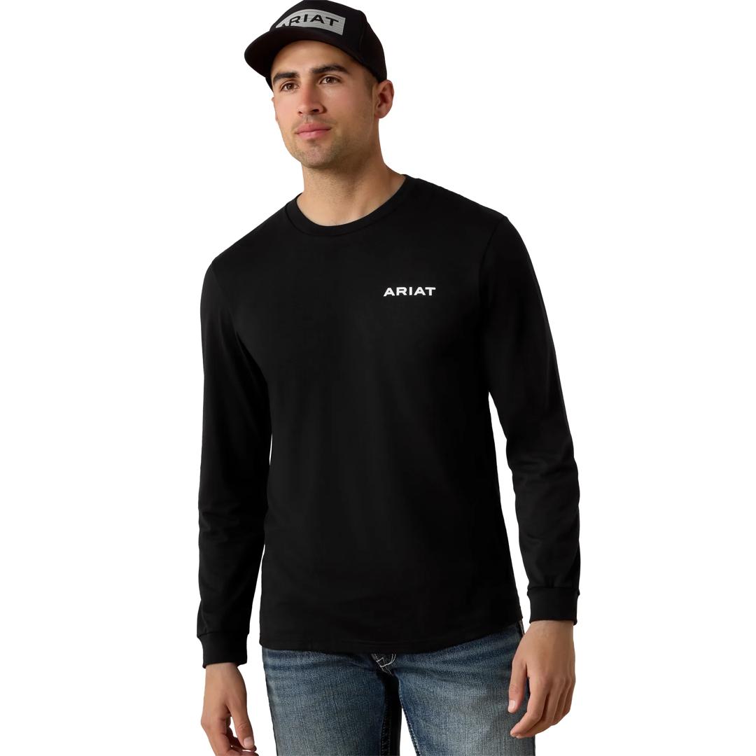 Ariat Men's Desert Wanderer Circle Long Sleeve Black T-Shirt 10080687 front