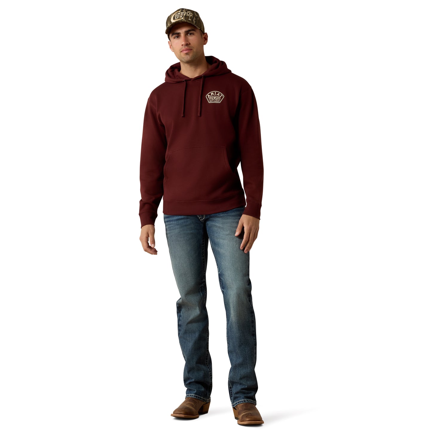 Ariat Men's Roped Out Desert Badge Bitter Chocolate Hoodie 10080695