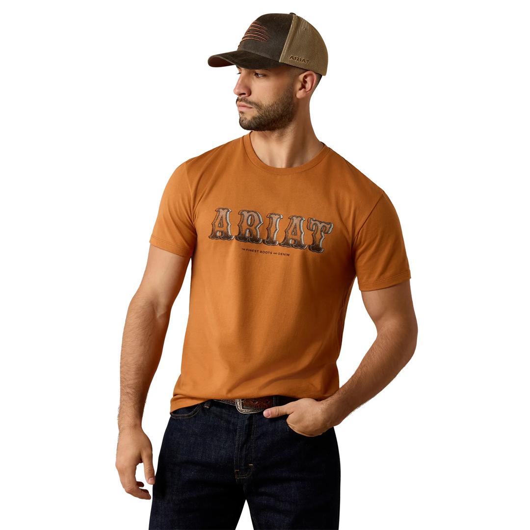 Ariat Men's Pitted Logo Adobe T-Shirt 10080700 front