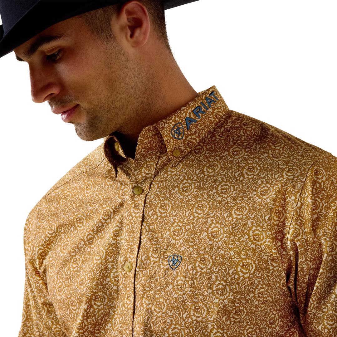Ariat Men's Team Earl Curry Floral Print/Majolica Blue Fitted Shirt 10080717 detail01