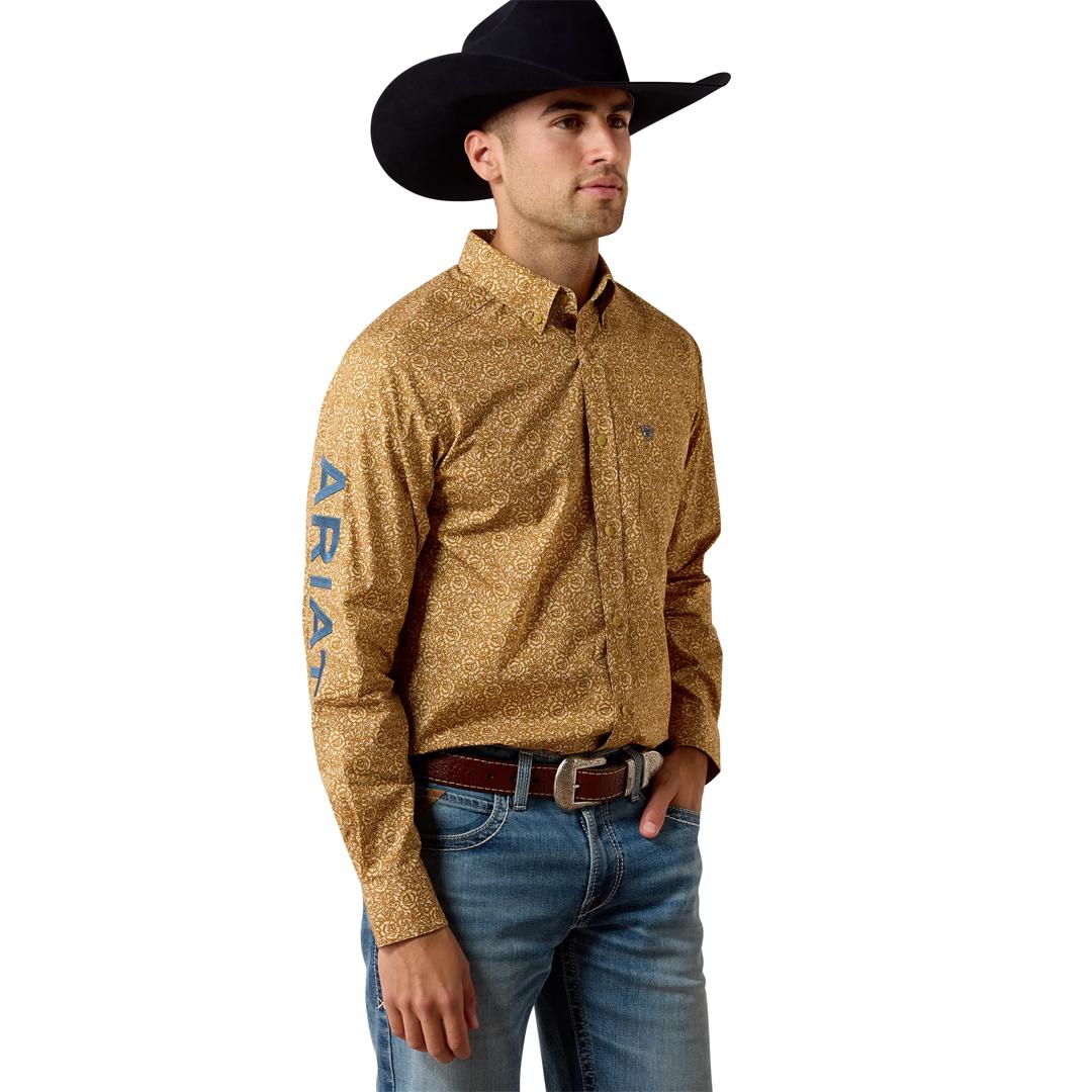 Ariat Men's Team Earl Curry Floral Print/Majolica Blue Fitted Shirt 10080717 front