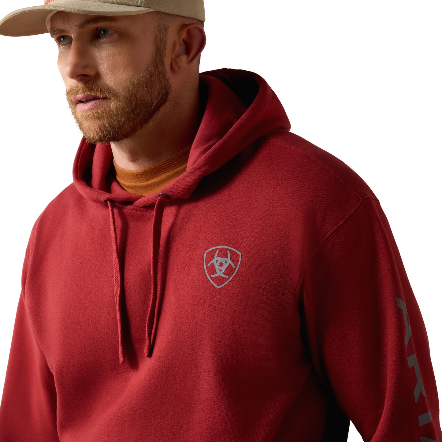 Ariat Men's Logo Brick Red Hoodie 10080737