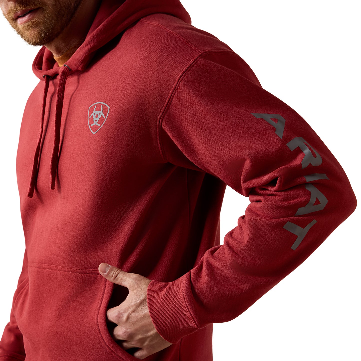 Ariat Men's Logo Brick Red Hoodie 10080737