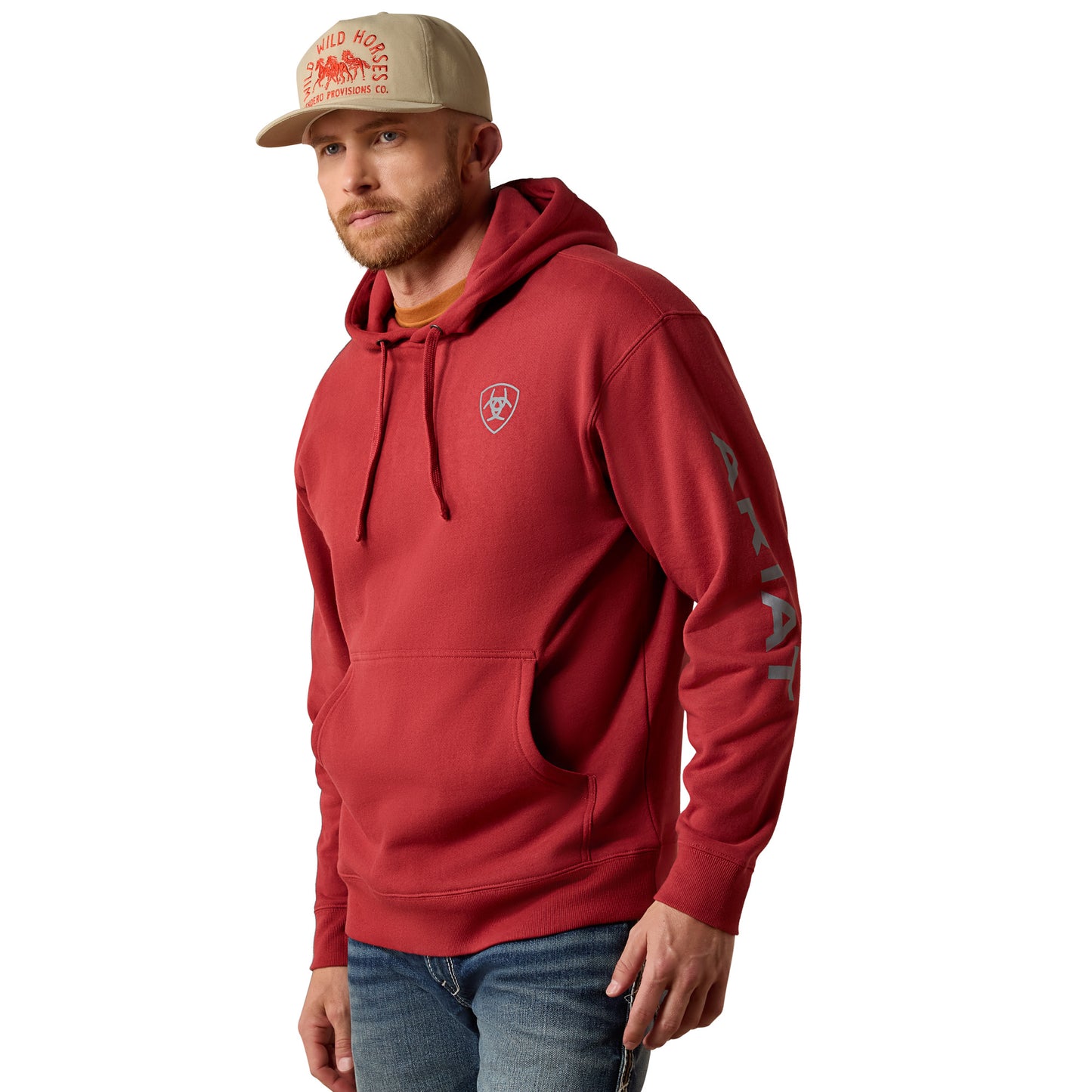 Ariat Men's Logo Brick Red Hoodie 10080737