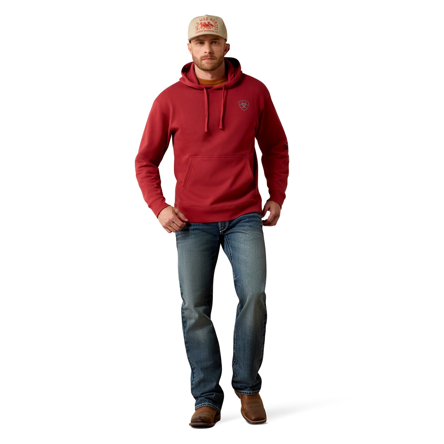 Ariat Men's Logo Brick Red Hoodie 10080737