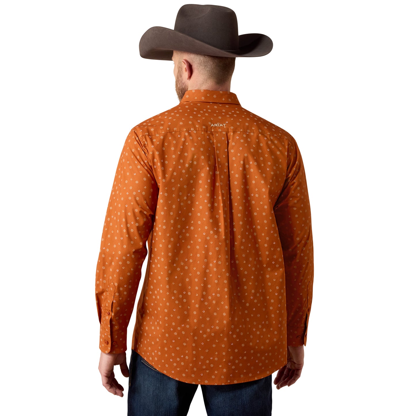 Ariat Men's Ludwig Bombay Brown Tossed Western Print Button Down Shirt 10080741