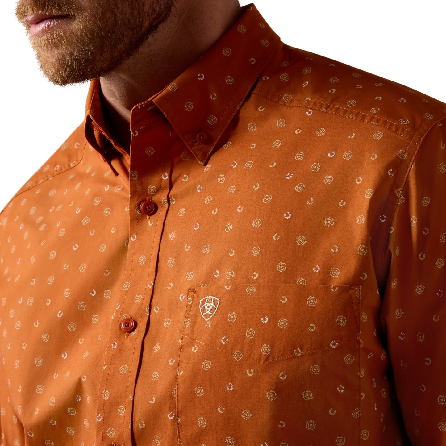 Ariat Men's Ludwig Bombay Brown Tossed Western Print Button Down Shirt 10080741