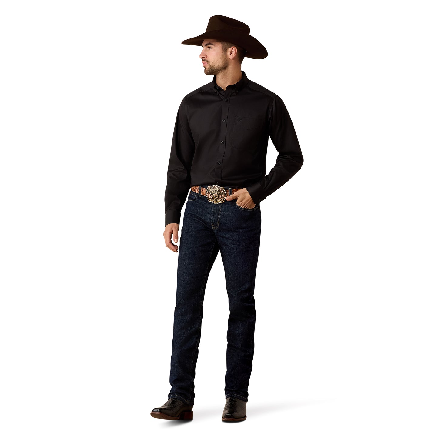 Ariat Men's Standard Twill Black Classic Fit Shirt 10080901