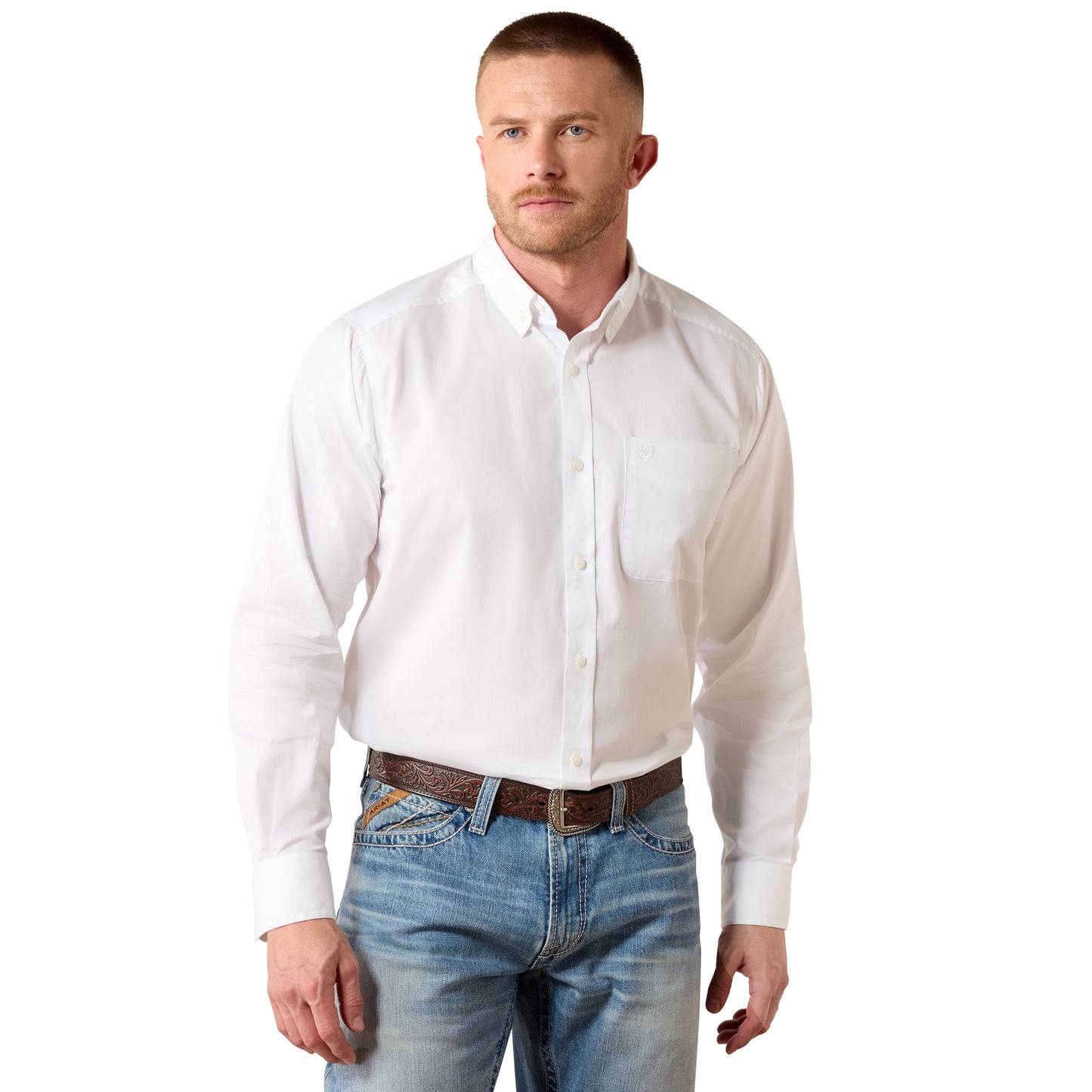 Ariat Men's Standard Twill White Classic Fit Shirt 10080910