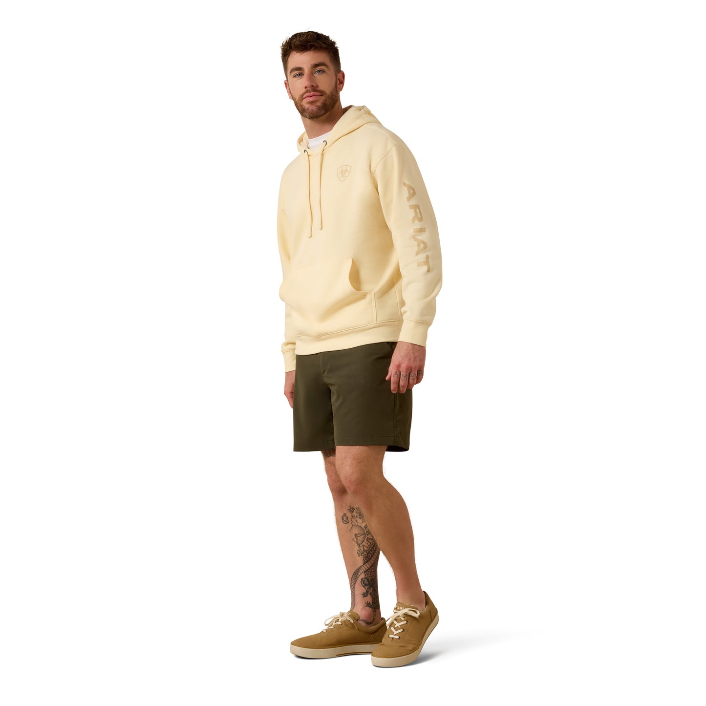 Ariat Men's Vanilla Custard Logo Hoodie 10081901