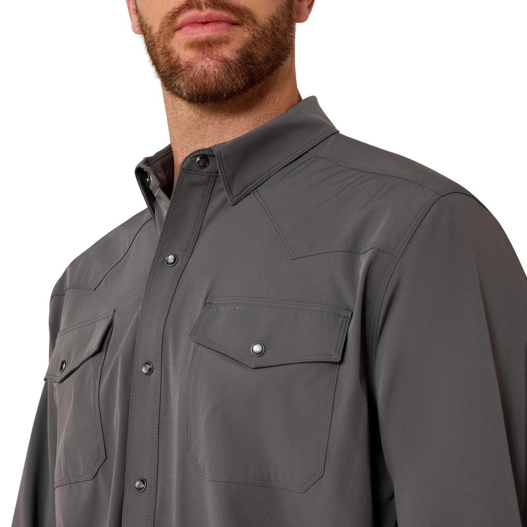 Ariat Men's FrontierTough VentTEK Iron Gate Western Classic Fit Snap Shirt 10081911 detail03