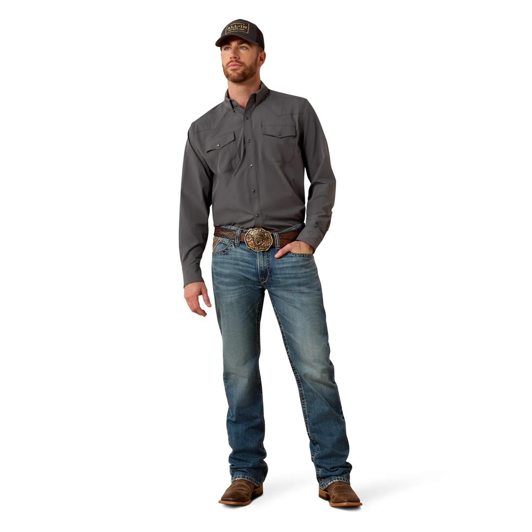 Ariat Men's FrontierTough VentTEK Iron Gate Western Classic Fit Snap Shirt 10081911 full