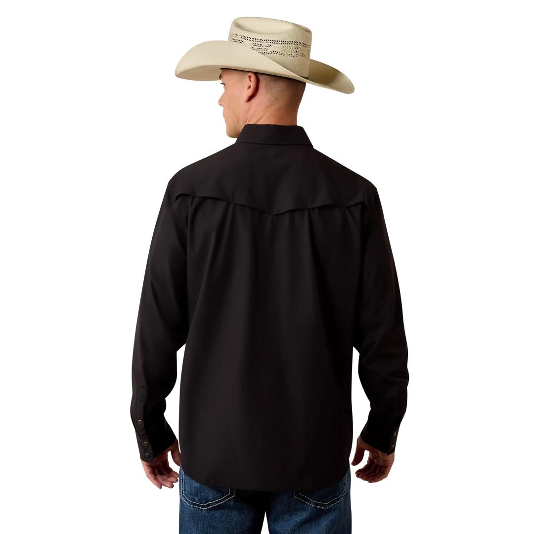 Ariat Men's FrontierTough VentTEK Black Western Classic Fit Snap Shirt 10081912 back
