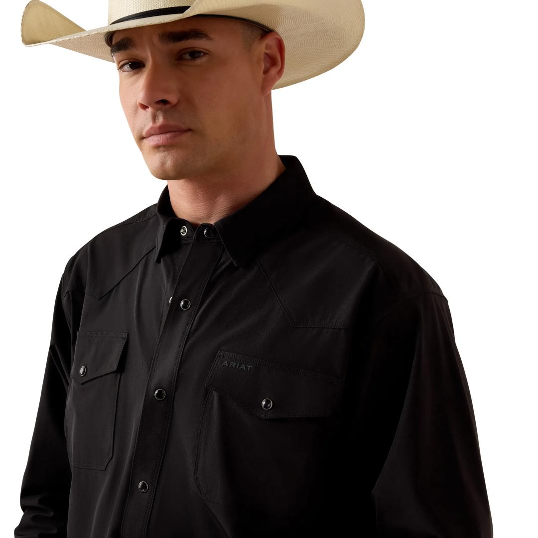 Ariat Men's FrontierTough VentTEK Black Western Classic Fit Snap Shirt 10081912 detail03