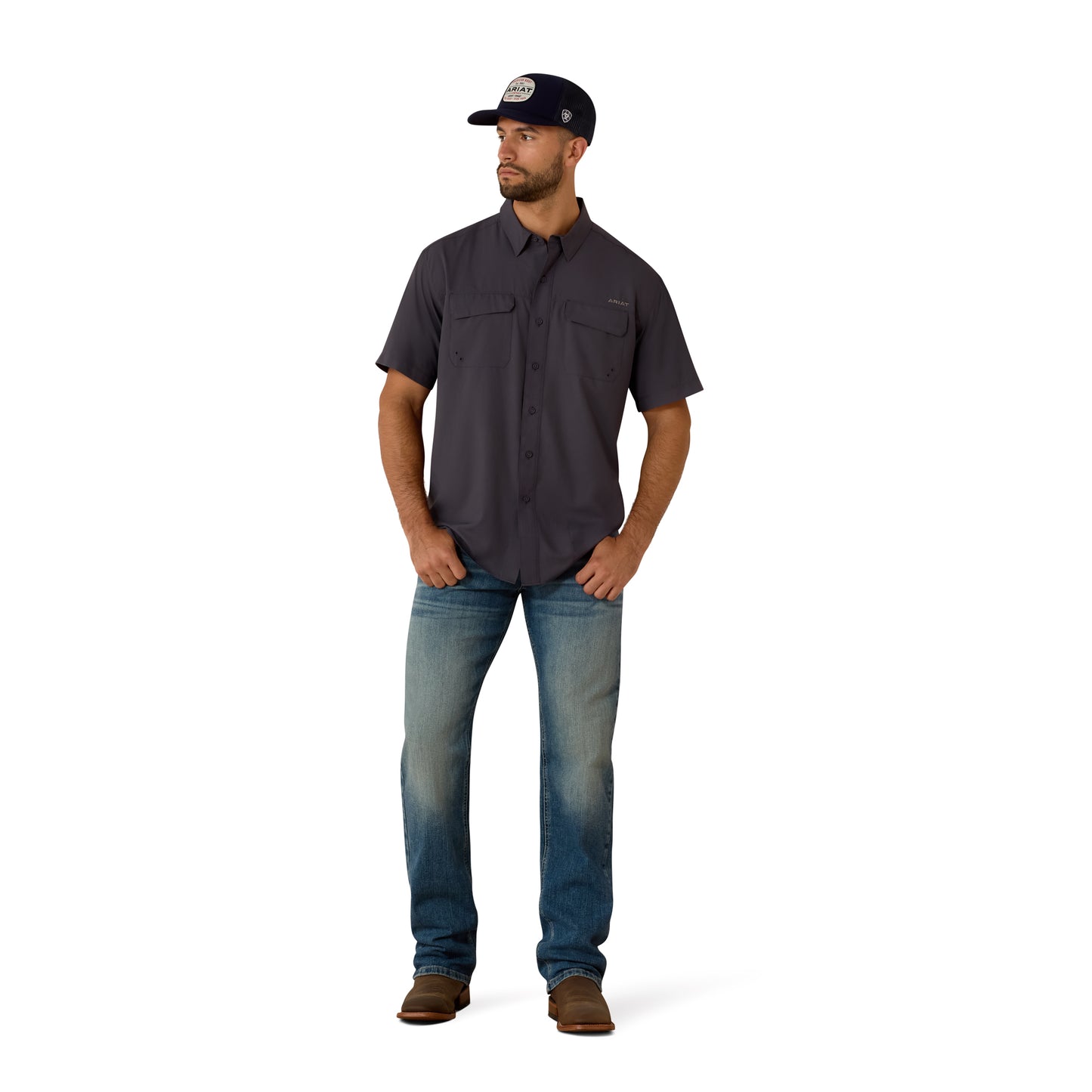 Ariat Men's VentTEK Outbound Charcoal Classic Fit Shirt 10081916