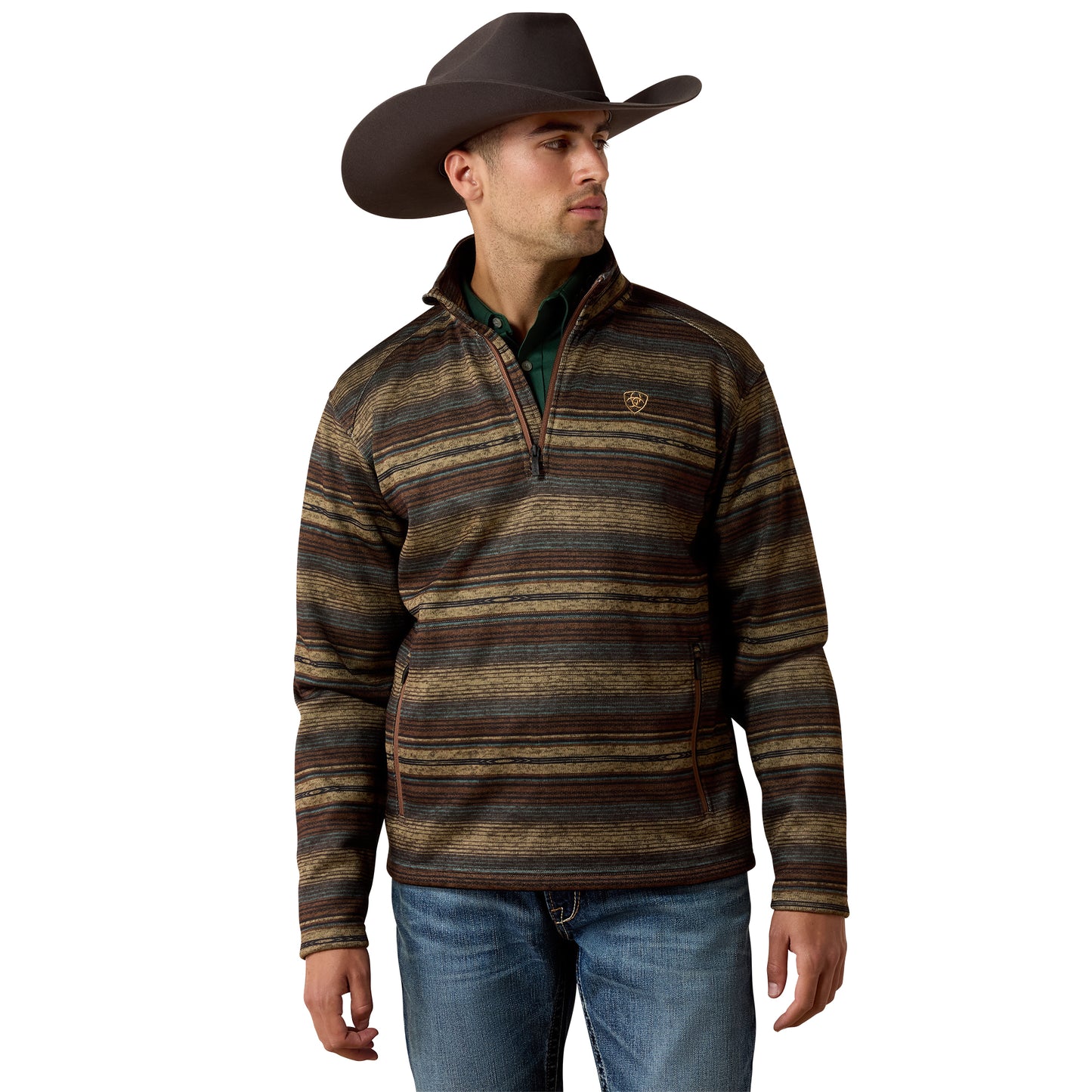 Ariat Men's Caldwell 1/4 Zip Brazil Nut Serape Sweater 10081928