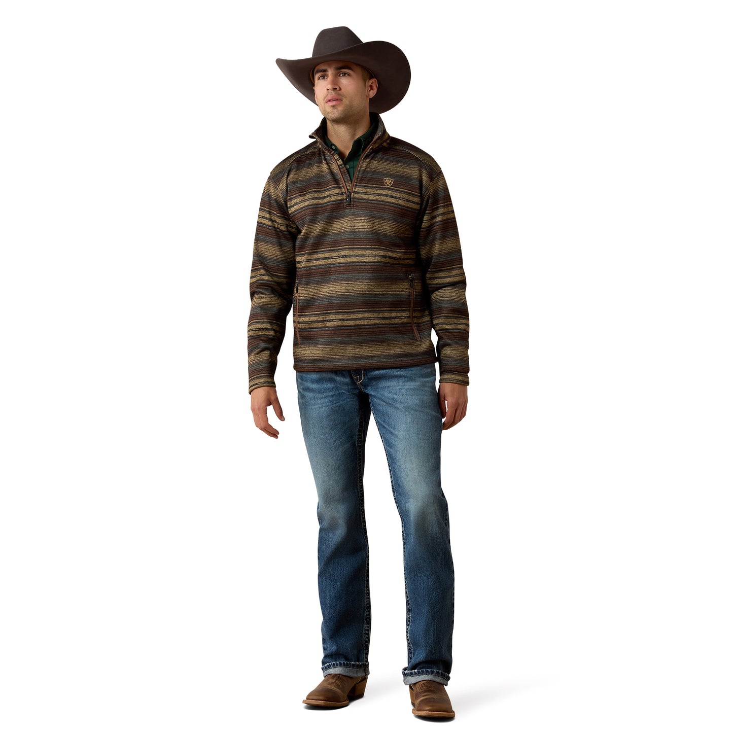 Ariat Men's Caldwell 1/4 Zip Brazil Nut Serape Sweater 10081928