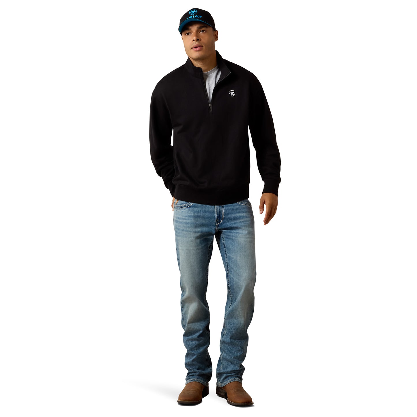 Ariat Men's Black Holiday 1/4 Zip Sweatshirt 10085374
