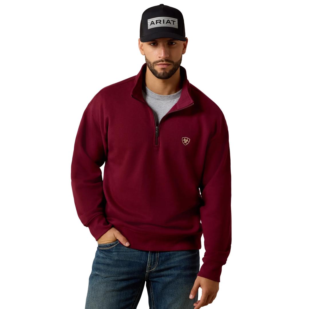 Ariat Men's Zinfandel Holiday 1/4 Zip Sweatshirt 10085375 front