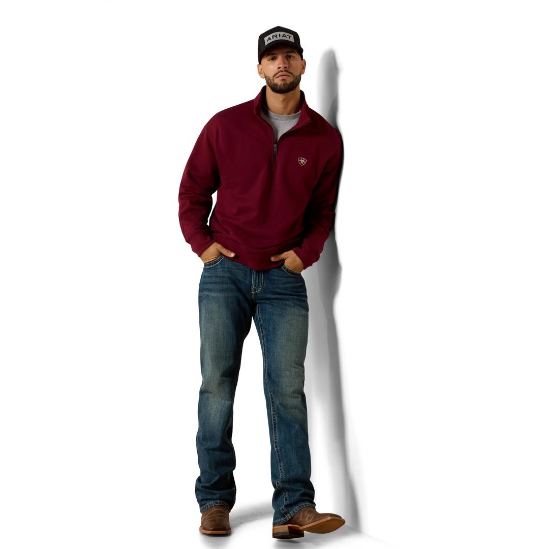 Ariat Men's Zinfandel Holiday 1/4 Zip Sweatshirt 10085375 full
