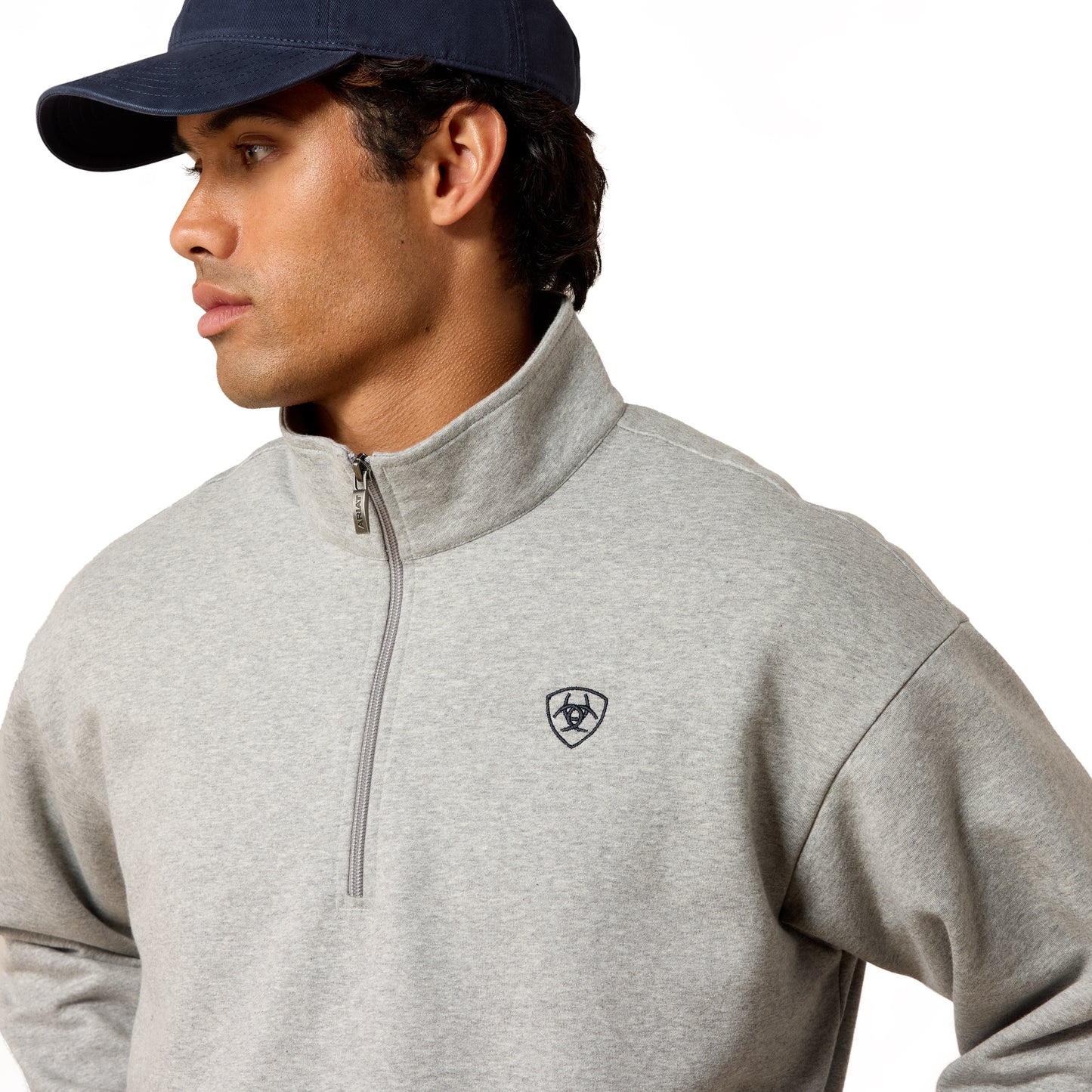 Ariat Men's Heather Grey Holiday 1/4 Zip Sweatshirt 10085377