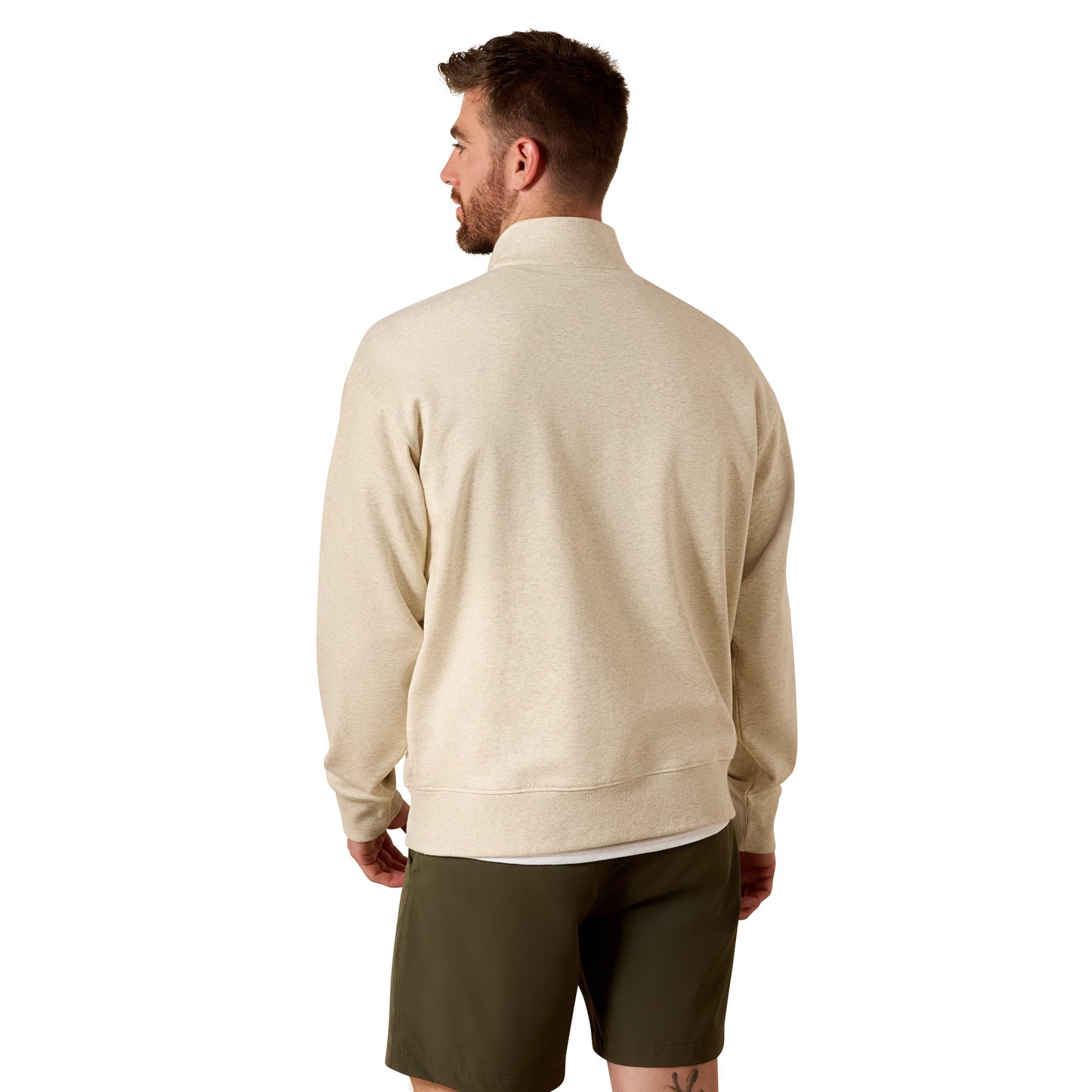 Ariat Men's Oatmeal Holiday 1/4 Zip Sweatshirt Heather 10085386