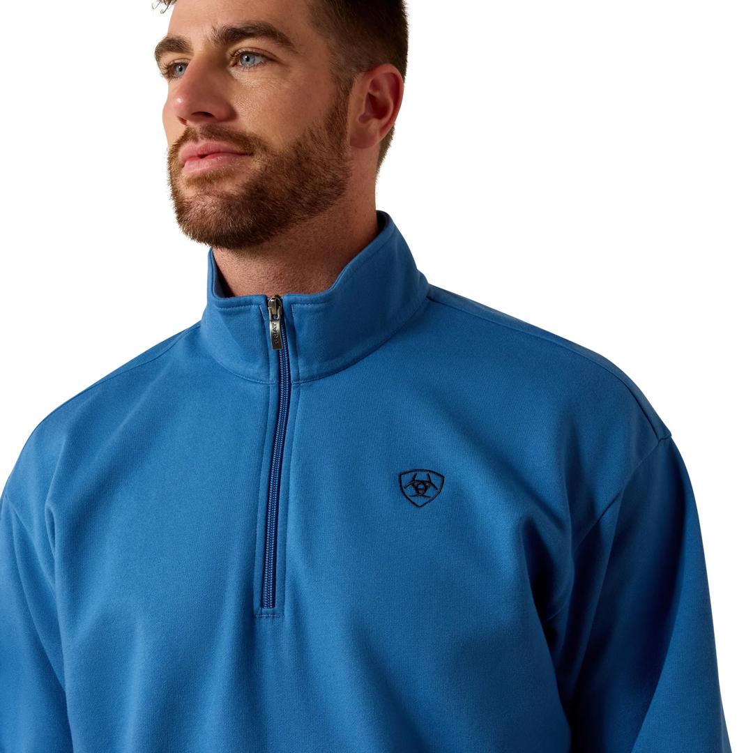 Ariat Men's Federal Blue Holiday 1/4 Zip Sweatshirt 10085387 detail01