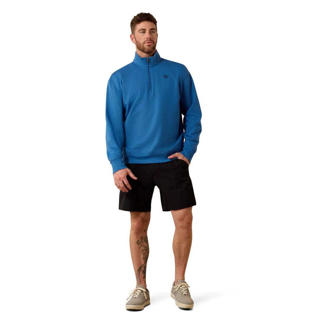 Ariat Men's Federal Blue Holiday 1/4 Zip Sweatshirt 10085387 full