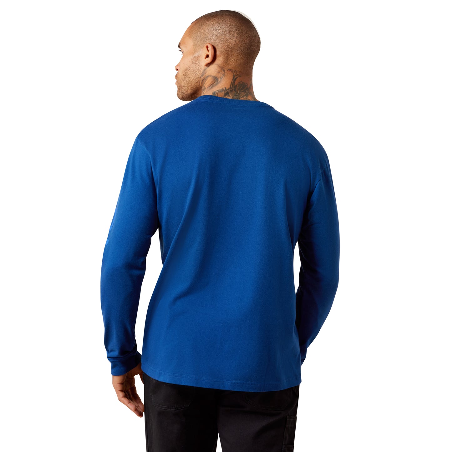 Ariat Men's Rebar Nautical Blue Cotton Strong Standard Logo Pocket T-Shirt 10078908