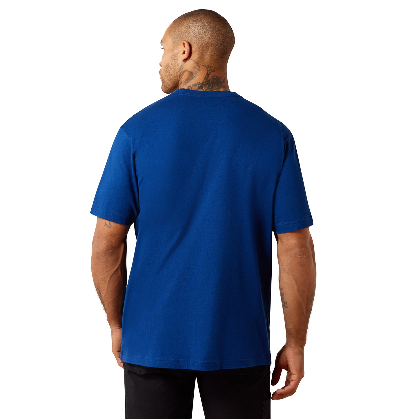 Ariat Men's Rebar Navy Peony Cotton Strong Standard T-Shirt 10078909