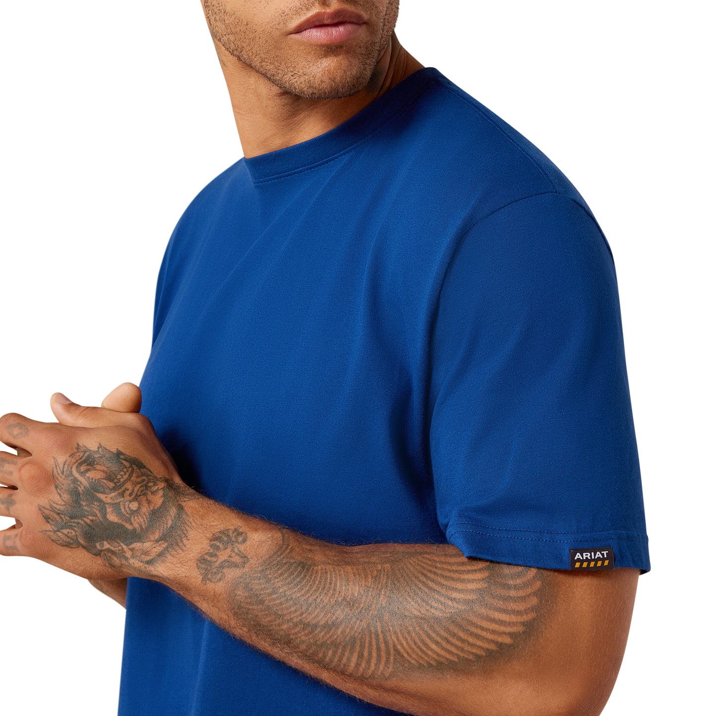 Ariat Men's Rebar Navy Peony Cotton Strong Standard T-Shirt 10078909
