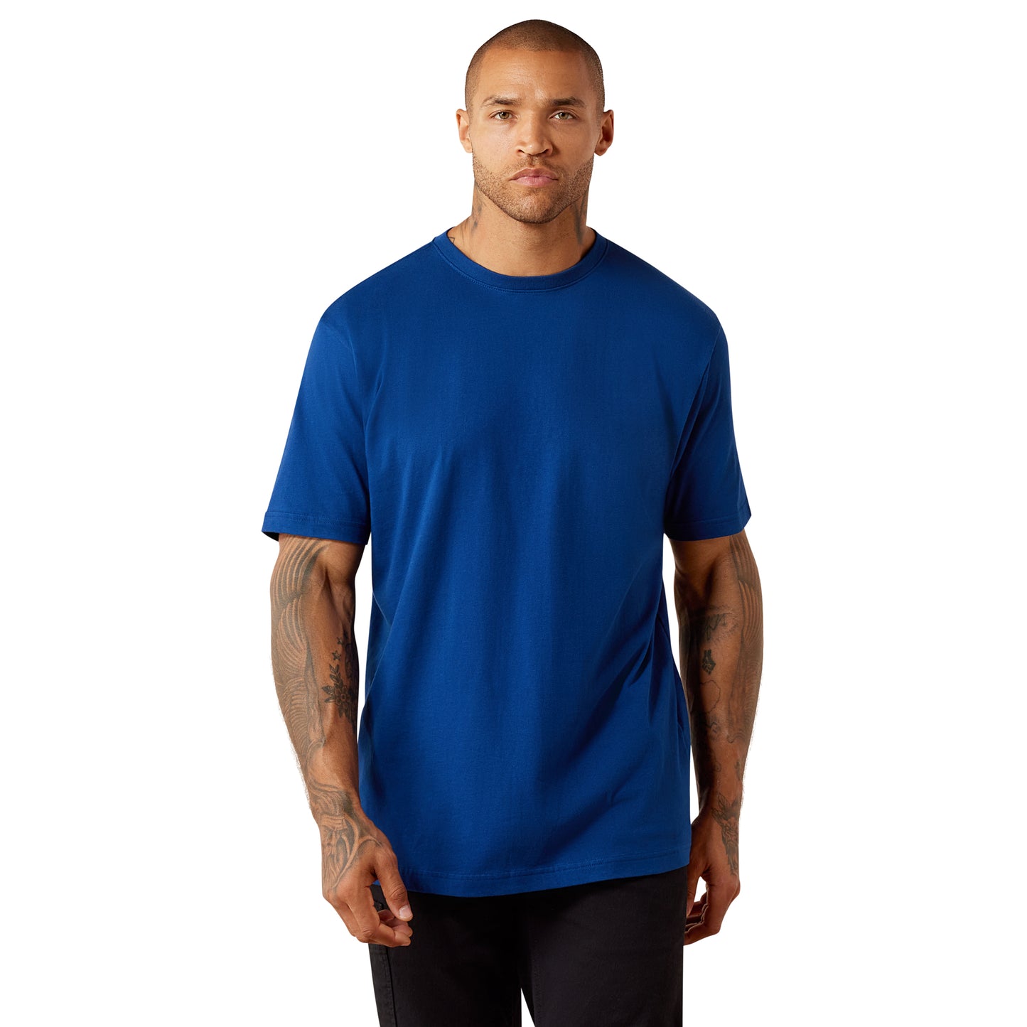 Ariat Men's Rebar Navy Peony Cotton Strong Standard T-Shirt 10078909