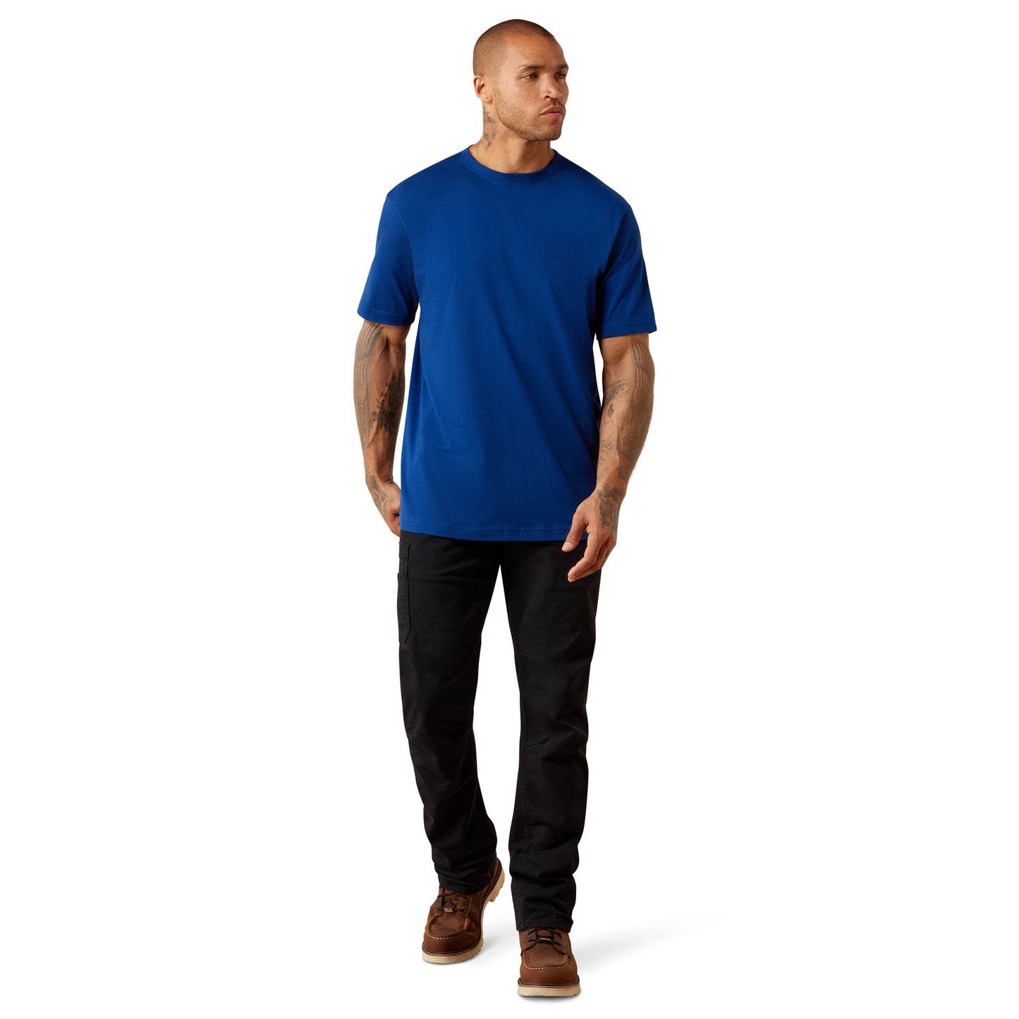 Ariat Men's Rebar Navy Peony Cotton Strong Standard T-Shirt 10078909