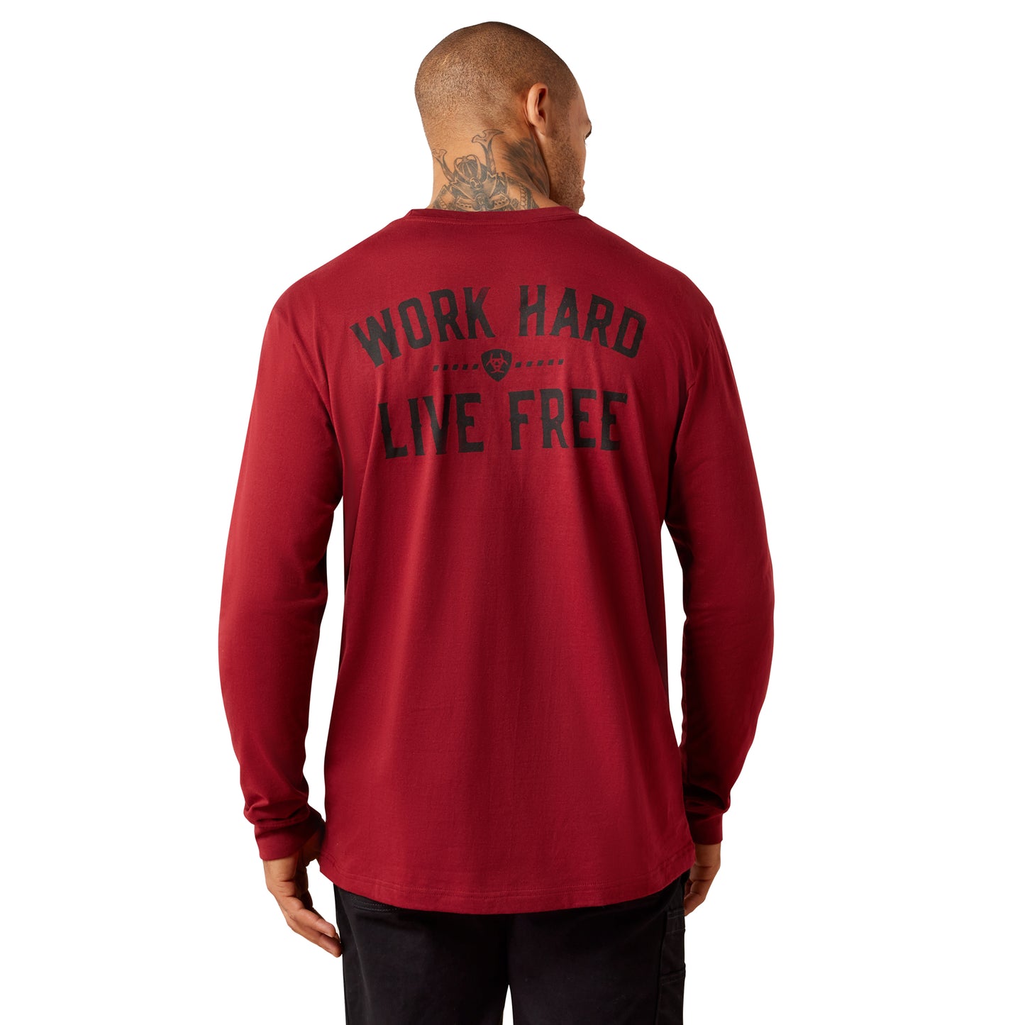 Ariat Men's Rebar Cotton Strong WHLF Pomegranate T-Shirt 10078915