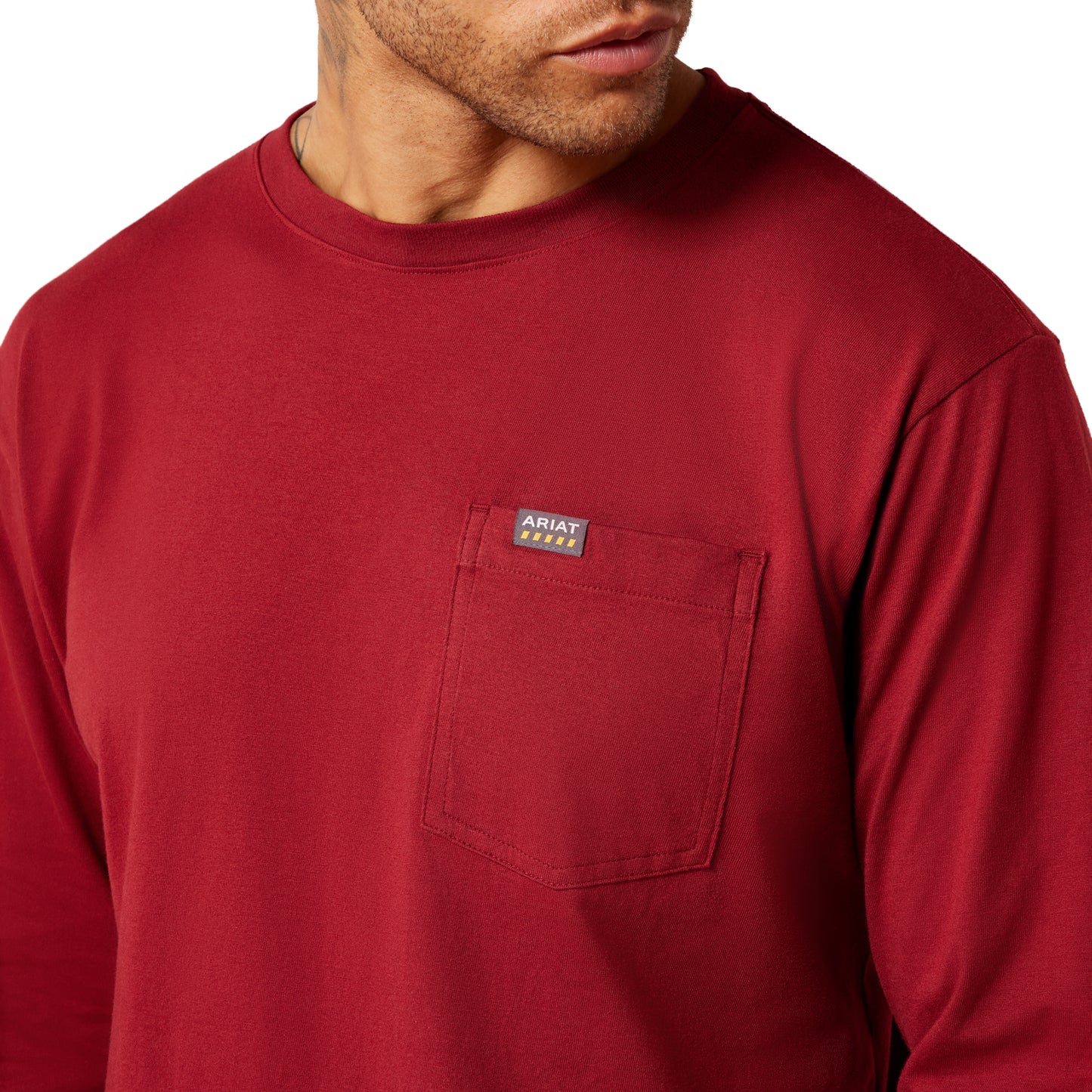 Ariat Men's Rebar Cotton Strong WHLF Pomegranate T-Shirt 10078915