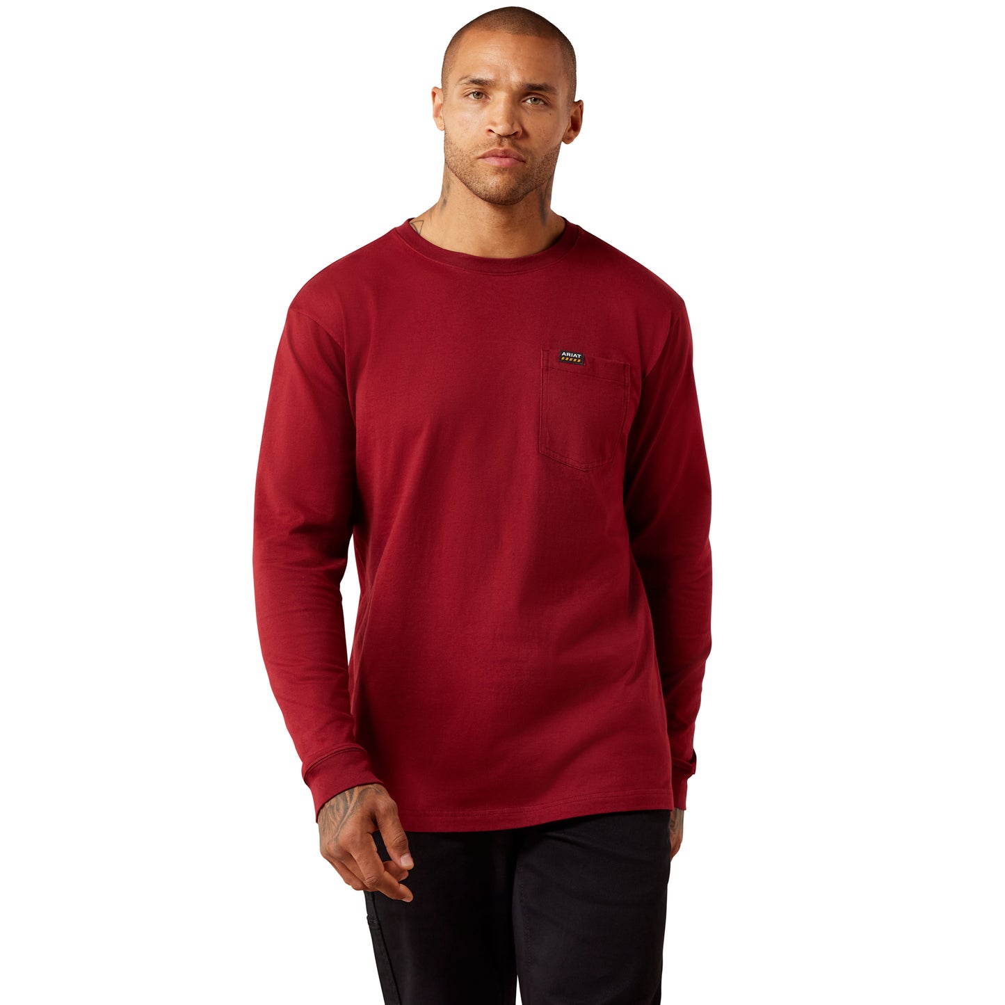 Ariat Men's Rebar Cotton Strong WHLF Pomegranate T-Shirt 10078915