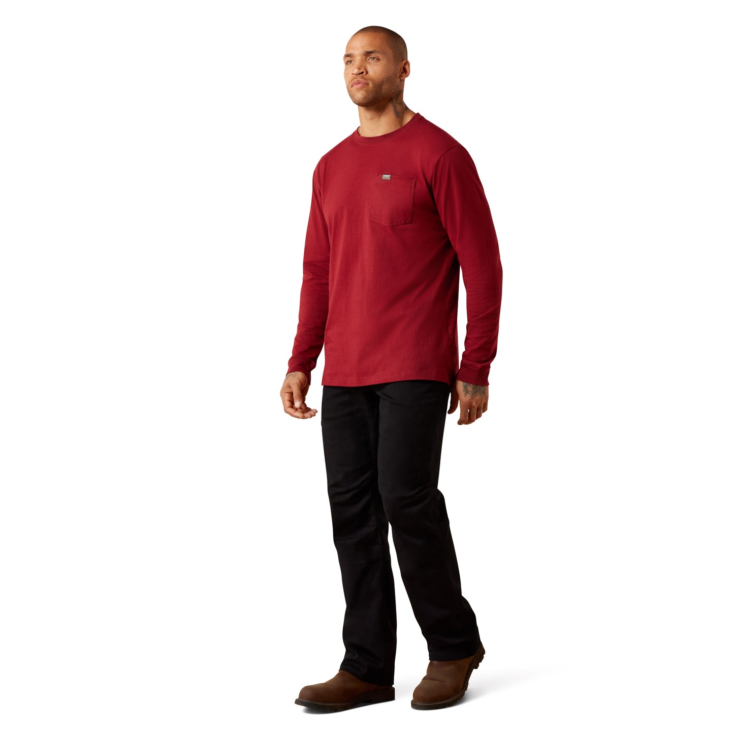 Ariat Men's Rebar Cotton Strong WHLF Pomegranate T-Shirt 10078915