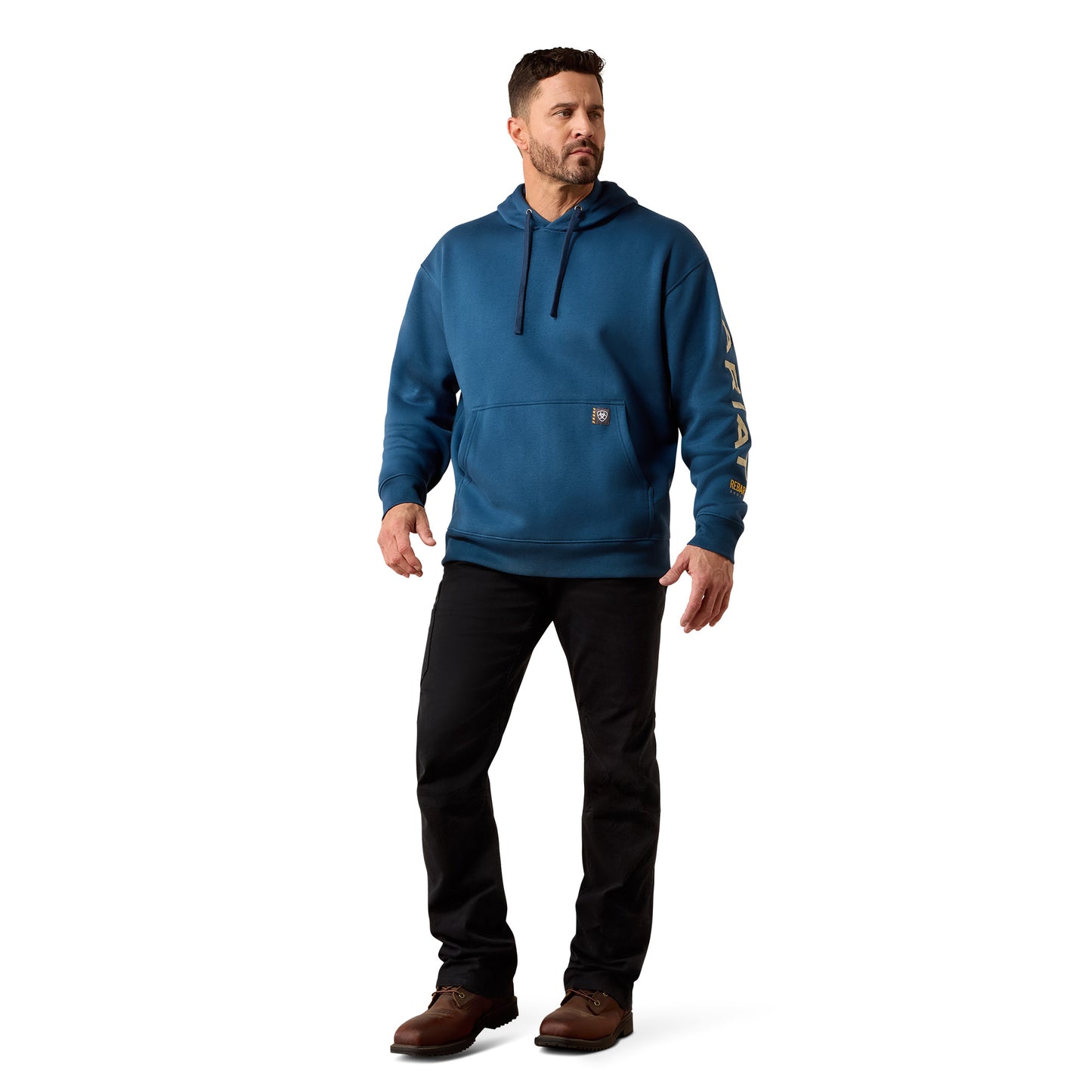 Ariat Men's Rebar Key Largo/Silver Lining Workman Graphic Hoodie 10078950