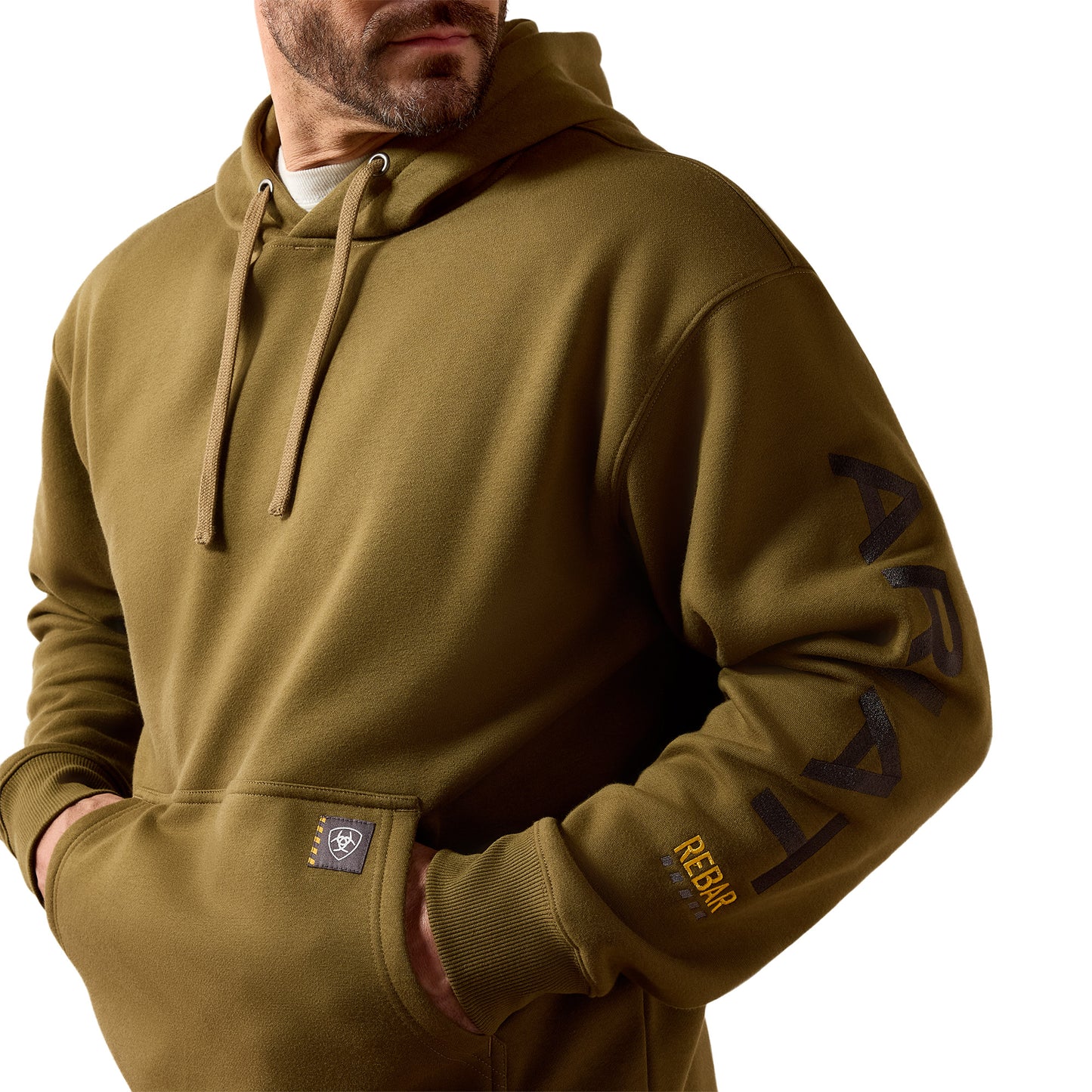 Ariat Mens Military Olive/Licorice Rebar Workman Graphic Hoodie 10078968