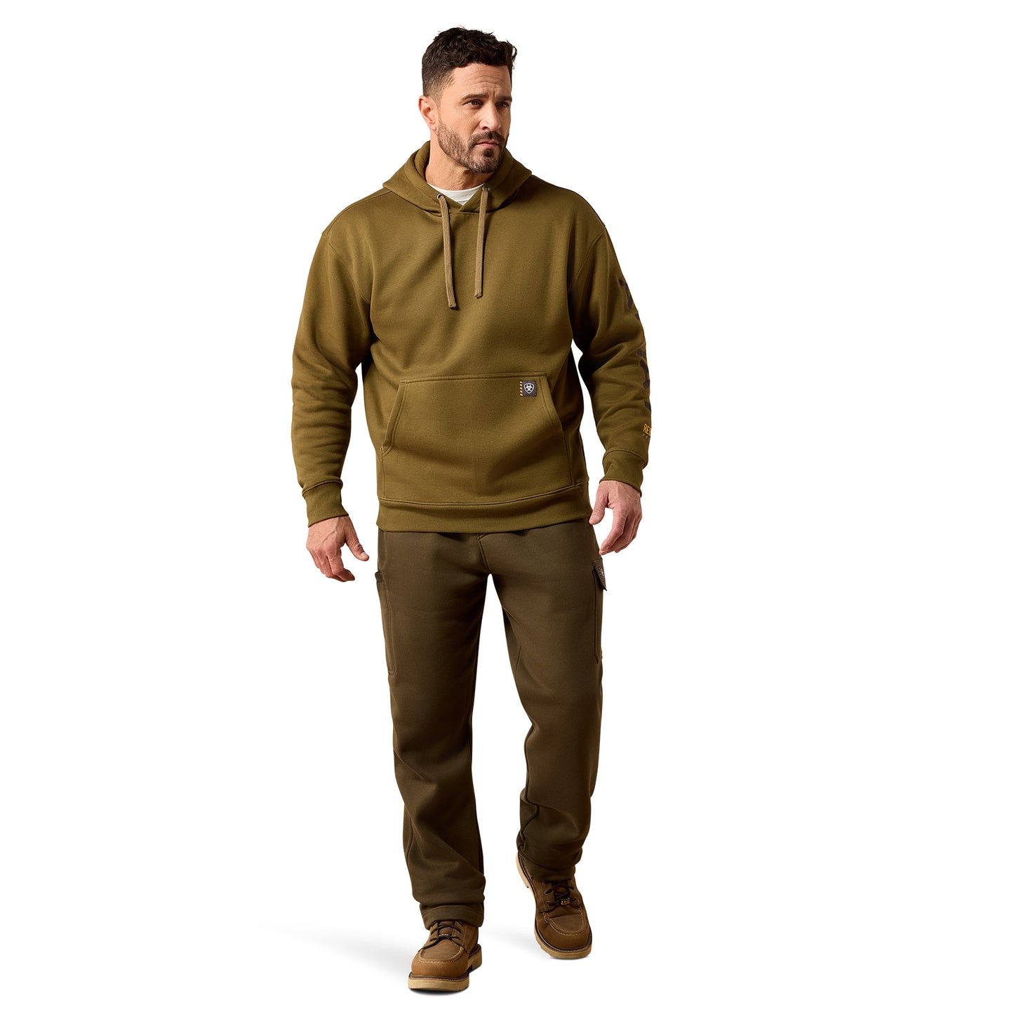 Ariat Mens Military Olive/Licorice Rebar Workman Graphic Hoodie 10078968