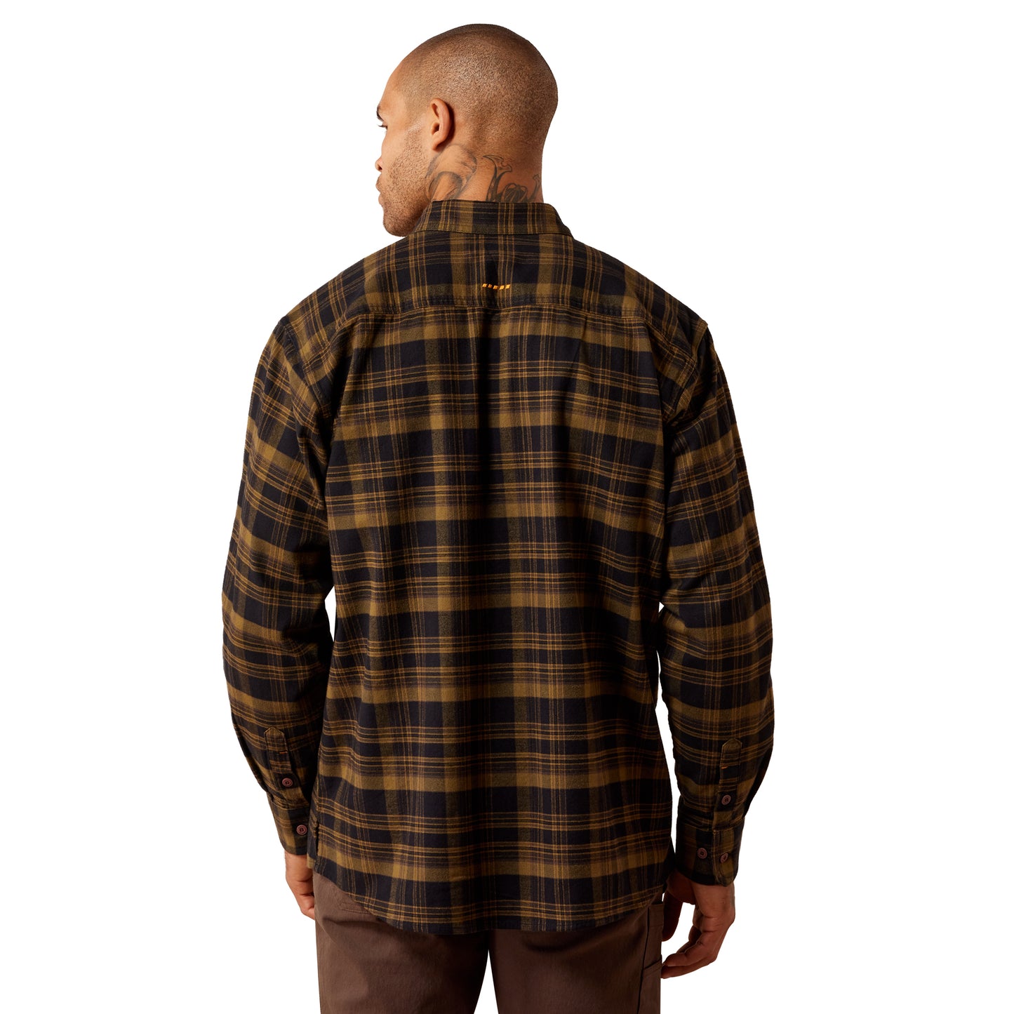 Ariat Men's Military Olive Rebar Flannel DuraStretch Button Down 10078969