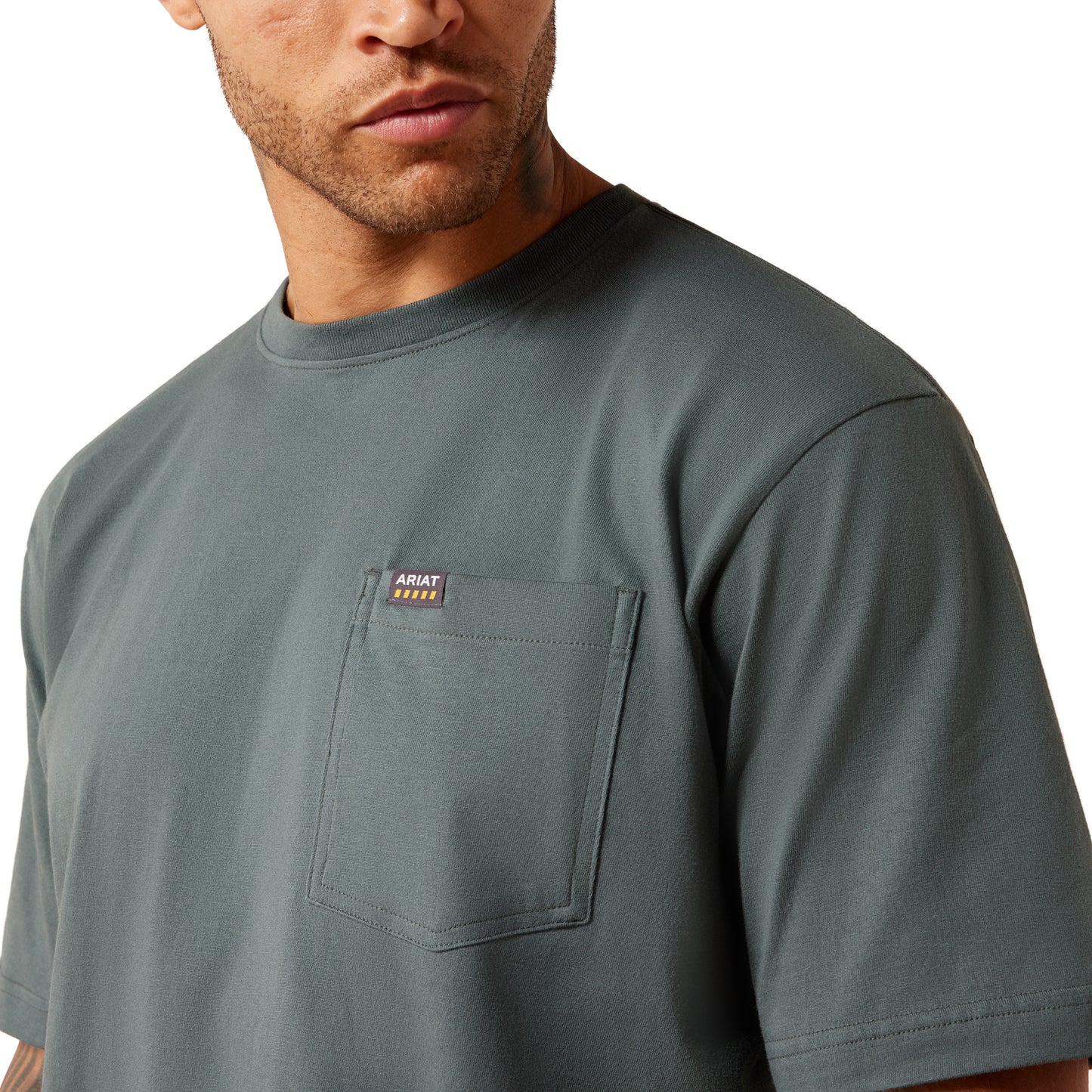 Ariat Men's Rebar Steel Green Cotton Strong Standard Pocket T-Shirt 10078981