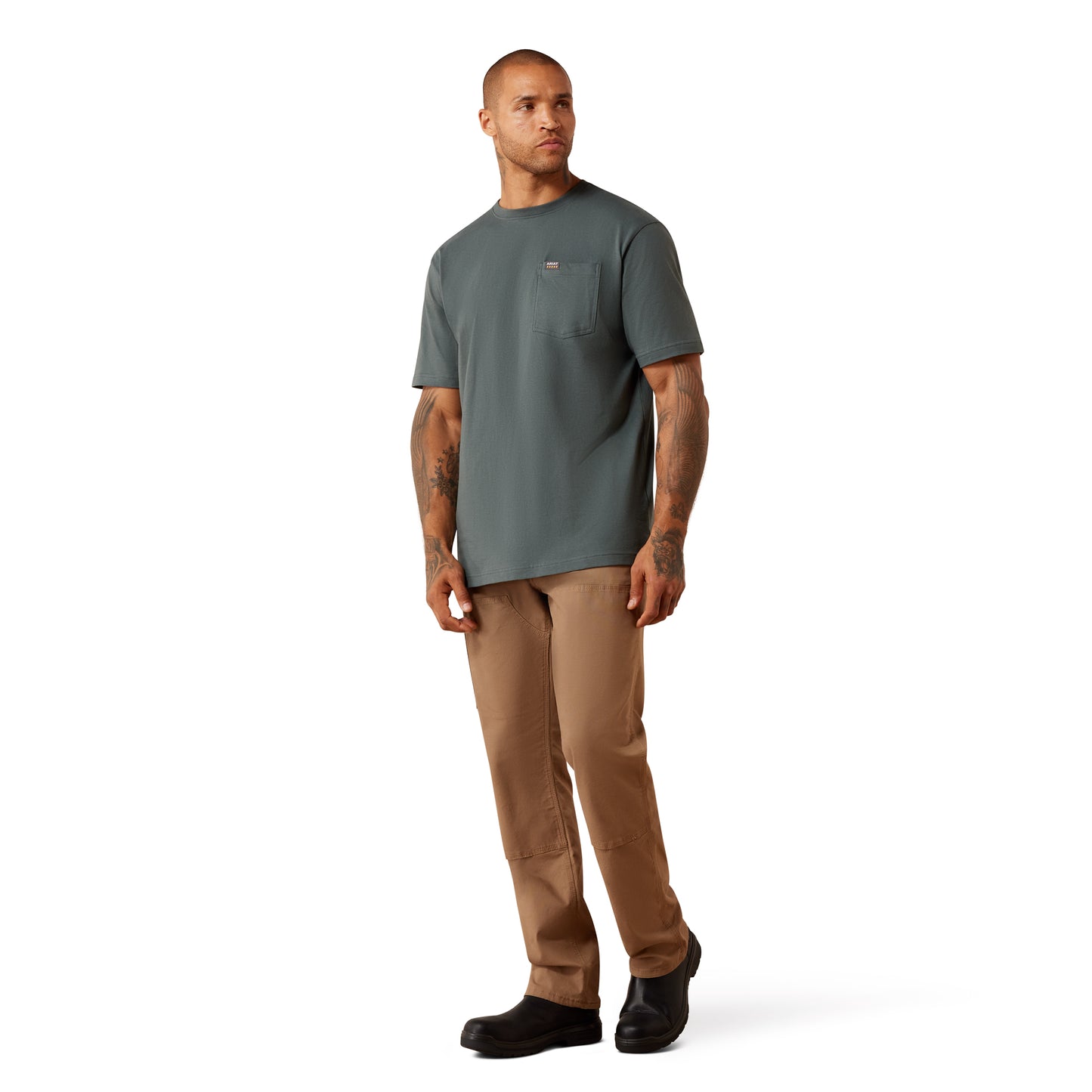 Ariat Men's Rebar Steel Green Cotton Strong Standard Pocket T-Shirt 10078981