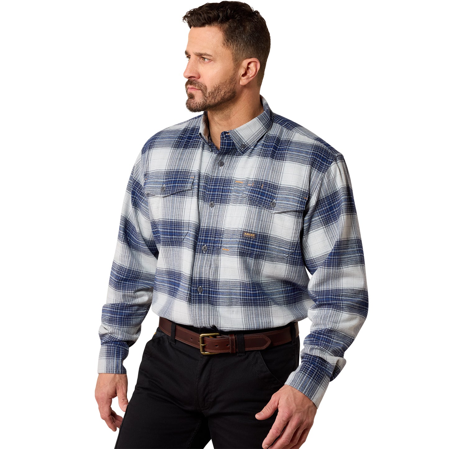 Ariat Men's Rebar Flannel DuraStretch Weathervane Work Shirt 10079017