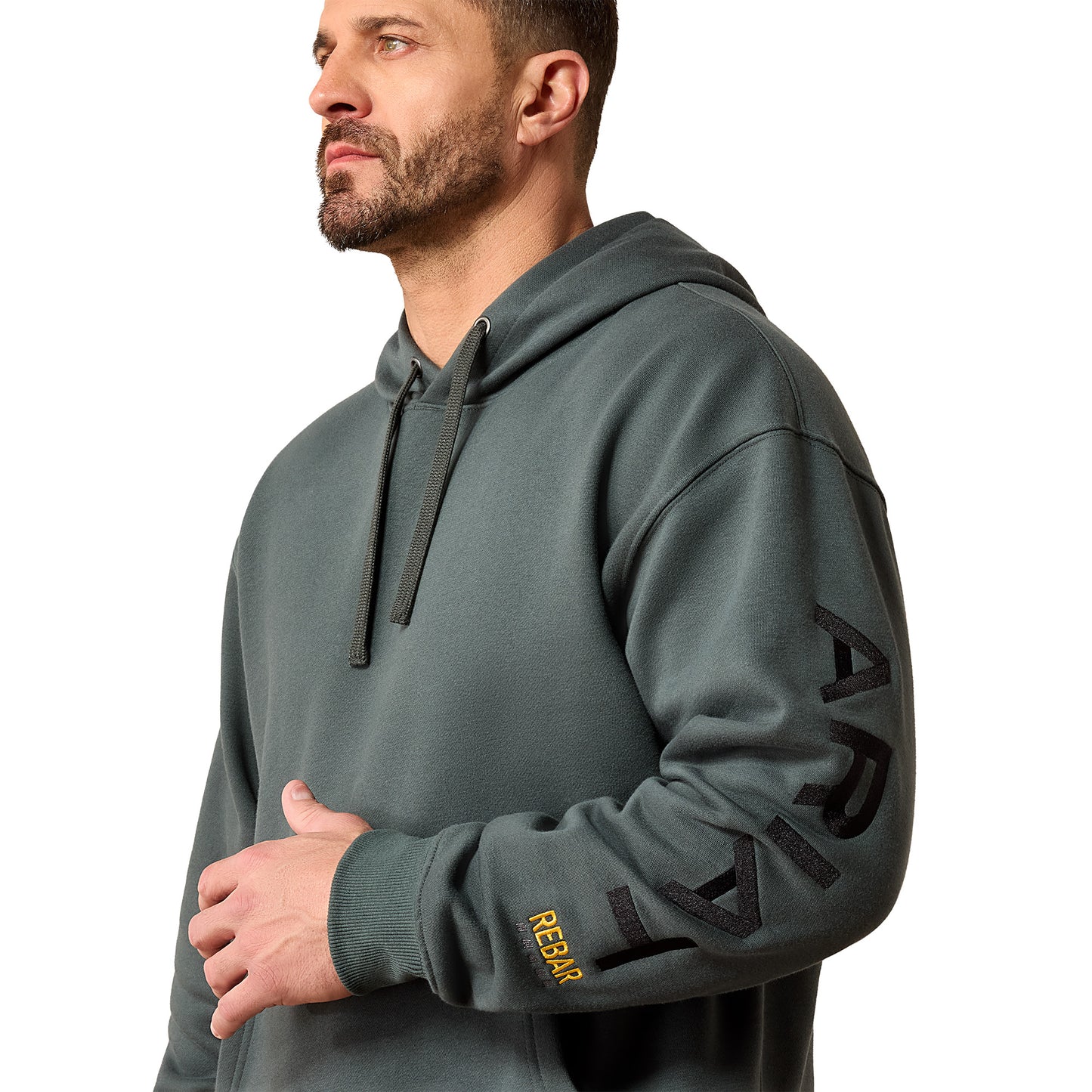 Ariat Men's Rebar Steel Green Workman Graphic Hoodie 10079021