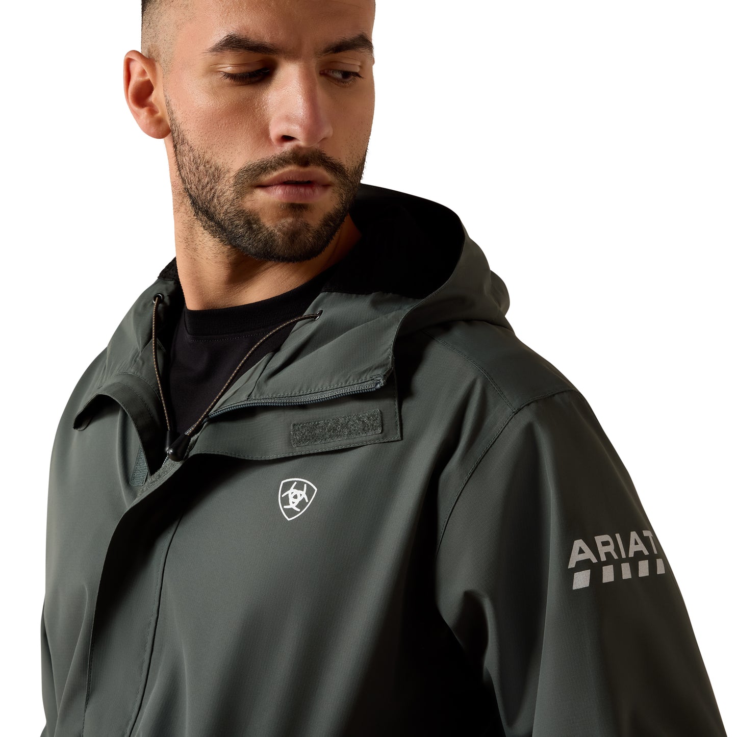 Ariat Mens Rebar Steel Green Stormshell Lightweight Waterproof Jacket 10079022